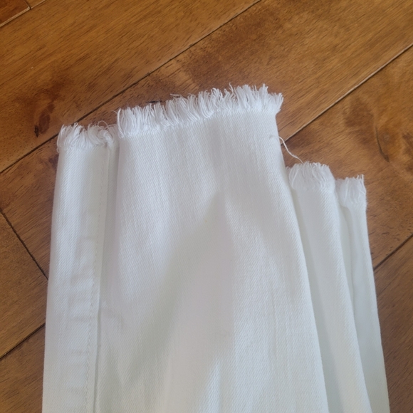 LOFT Curvy High Rise Skinny Jeans White Raw Hem Size 25 - Picture 5 of 6